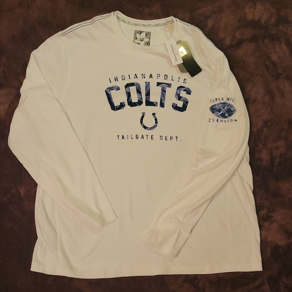 NWT Tommy Bahama 2XL Indianapolis Colts Long Sleeve Shirt Men's White XXL NFL
